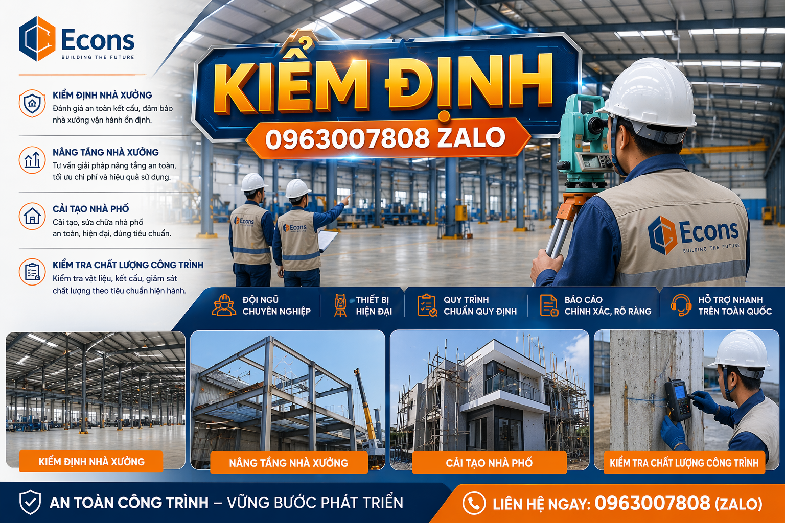 Vì sao phải kiểm định nhà xưởng trước khi đưa vào sử dụng để đảm bảo an toàn công trình, bảo vệ người lao động, đáp ứng audit quốc tế và tránh rủi ro pháp lý