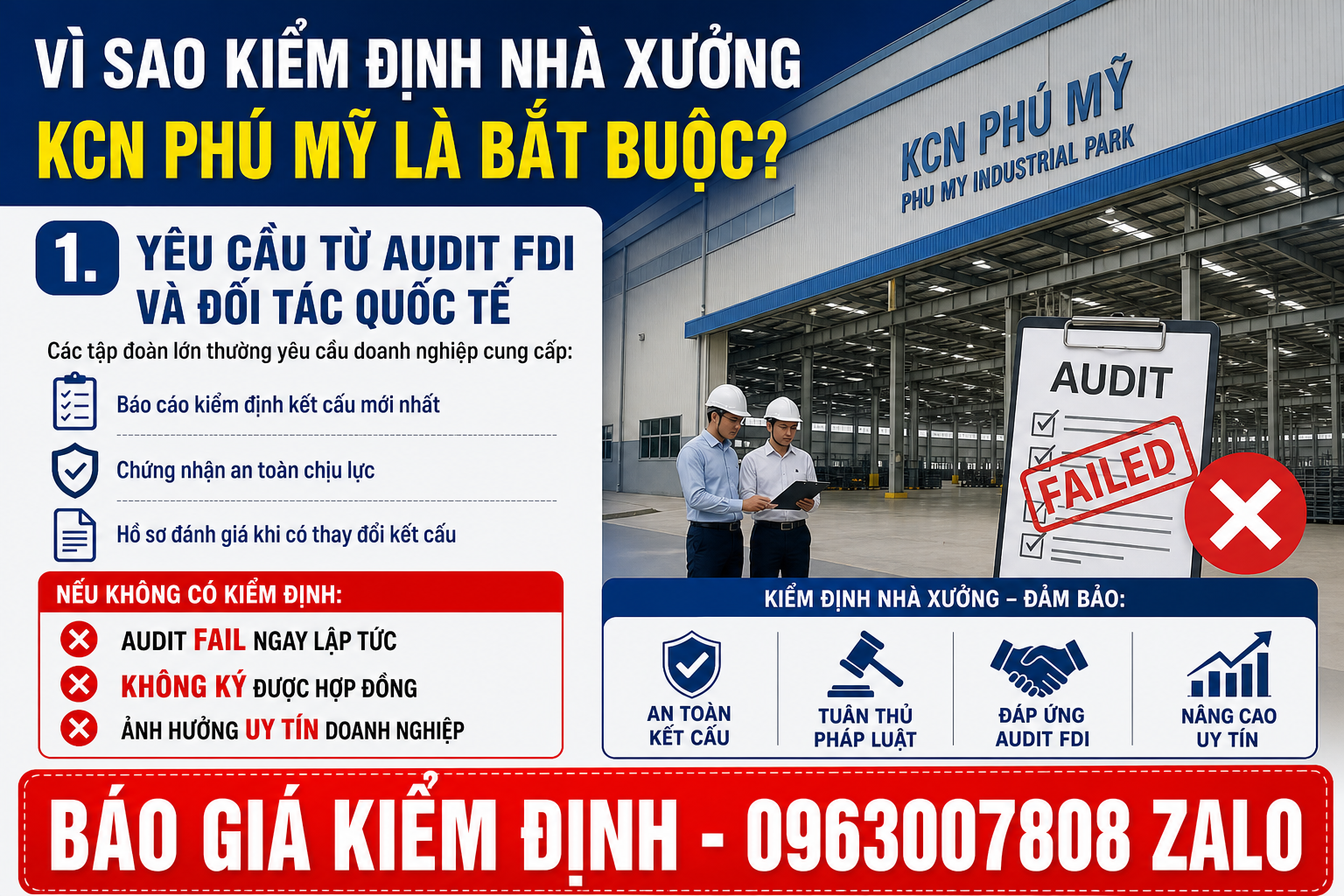 vi sao kiem dinh nha xuong kcn phu my bat buoc audit fdi chung nhan an toan chiu luc bao gia kiem dinh 0963007808 zalo