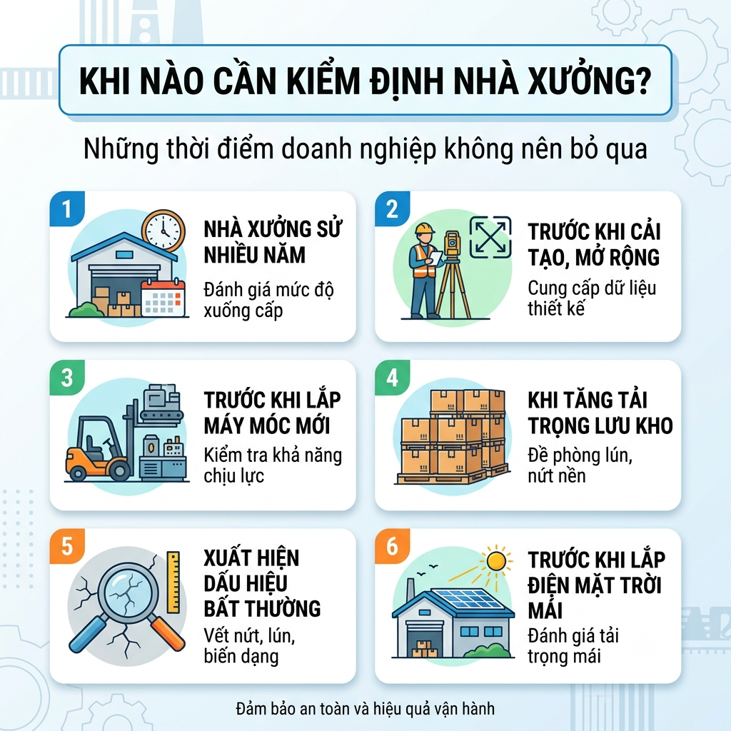 Kỹ sư kiểm định nhà xưởng khảo sát hiện trạng công trình công nghiệp