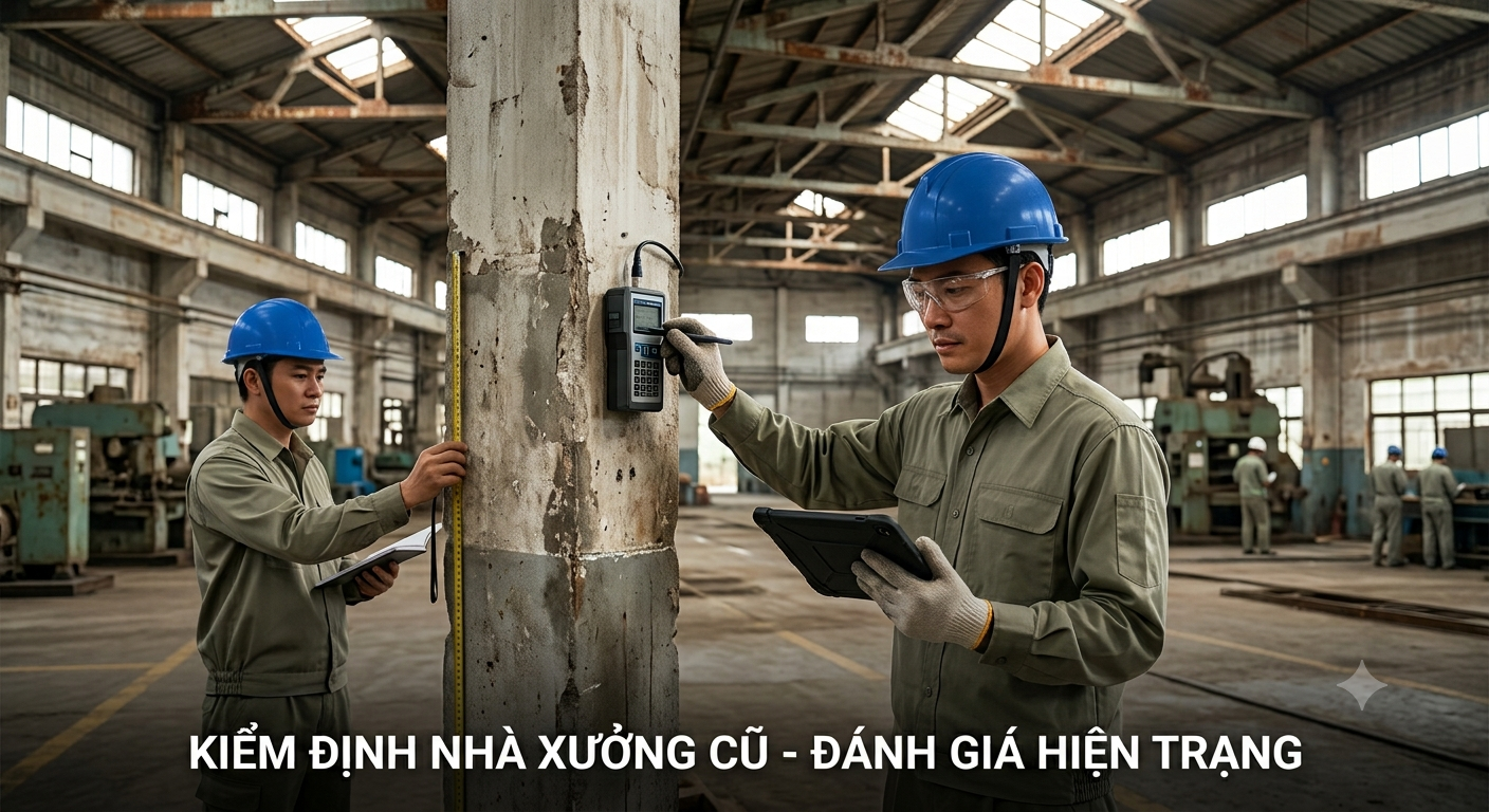 Kỹ sư kiểm định nền nhà xưởng khảo sát hiện trạng nền bê tông công nghiệp