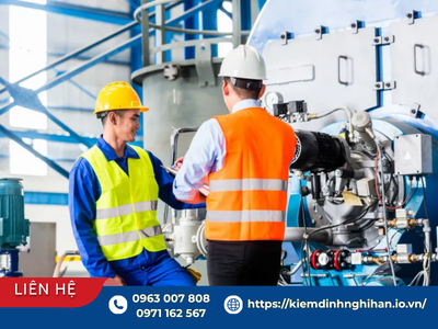Kỹ sư kiểm định kỹ thuật và trao đổi công việc tại nhà xưởng công nghiệp